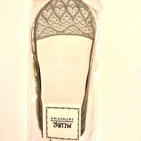 Muse Collection Lace toes, pretty, sexy Footies Footlets colors: BLK,GRY,WT,BG - Picture 11 of 12